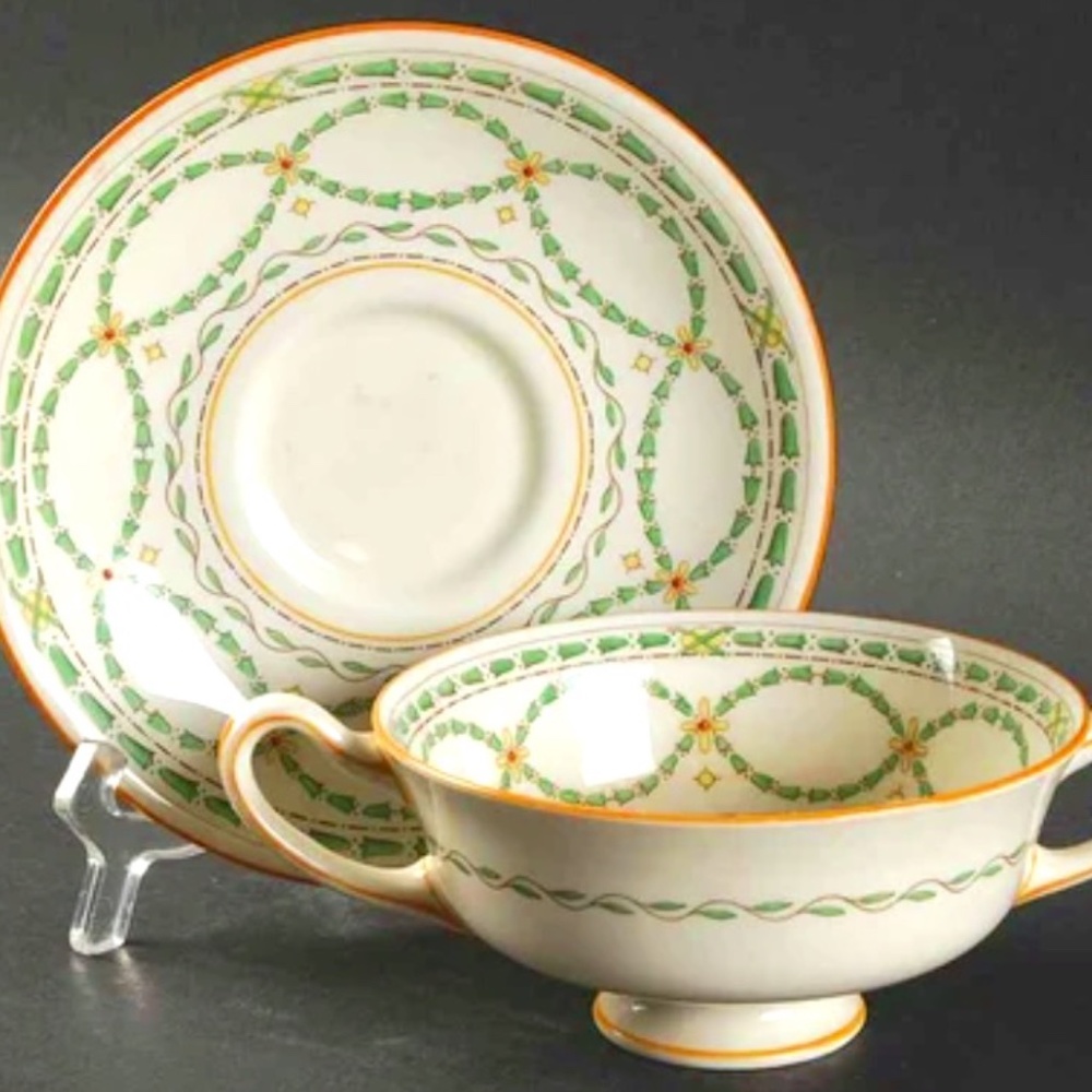 Cream Soup Bowl and Saucer Set 4 of 4